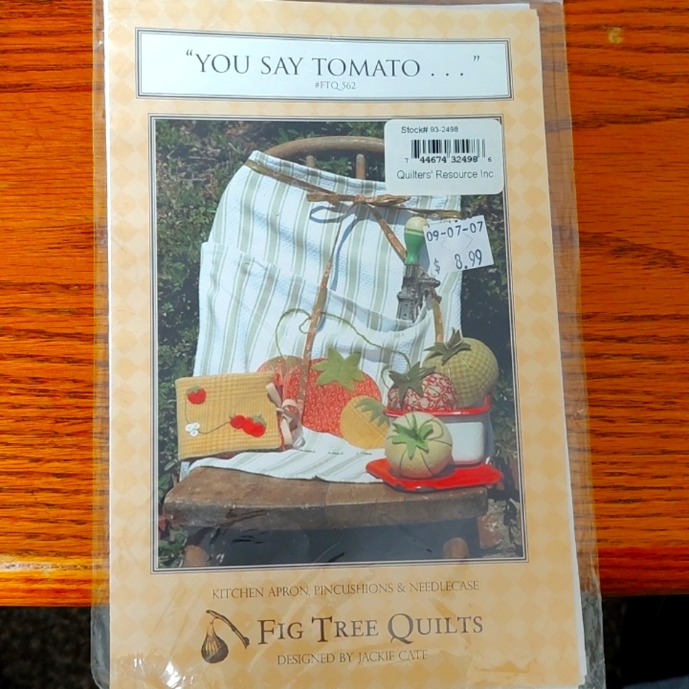 Fig Tree Quilts Patterns for apron, pincushions and needlecase
